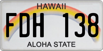 HI license plate FDH138