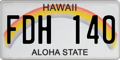 HI license plate FDH140