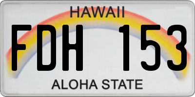HI license plate FDH153