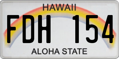 HI license plate FDH154