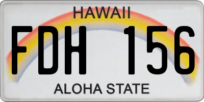 HI license plate FDH156