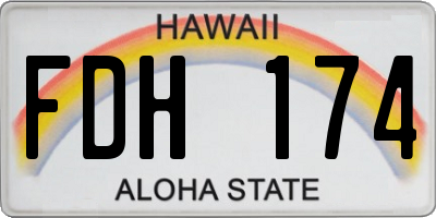 HI license plate FDH174