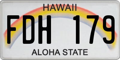 HI license plate FDH179