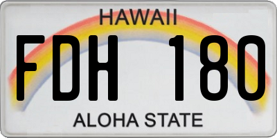 HI license plate FDH180