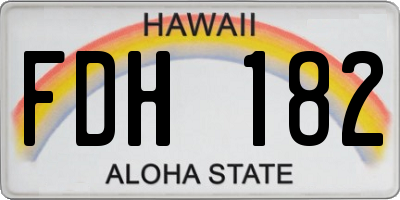 HI license plate FDH182