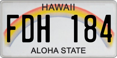 HI license plate FDH184
