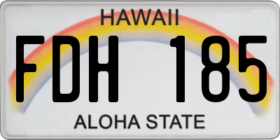 HI license plate FDH185