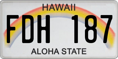 HI license plate FDH187