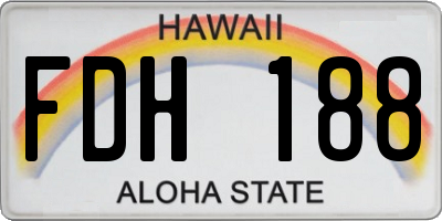 HI license plate FDH188
