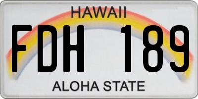 HI license plate FDH189