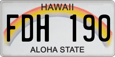 HI license plate FDH190
