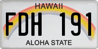 HI license plate FDH191