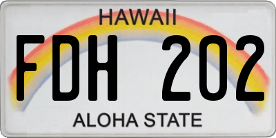 HI license plate FDH202