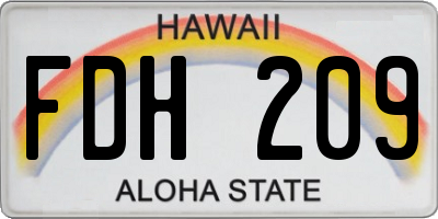 HI license plate FDH209