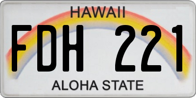 HI license plate FDH221