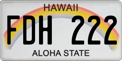 HI license plate FDH222