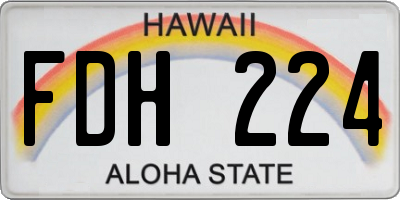 HI license plate FDH224