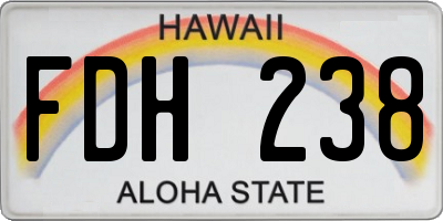 HI license plate FDH238