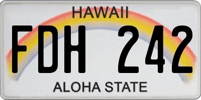 HI license plate FDH242