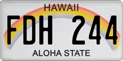 HI license plate FDH244