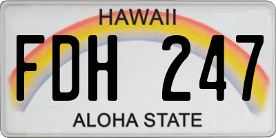 HI license plate FDH247