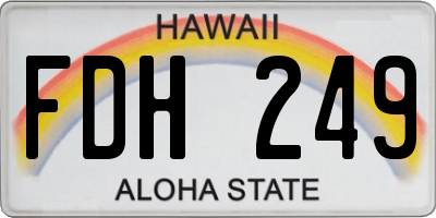 HI license plate FDH249