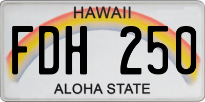 HI license plate FDH250