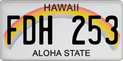 HI license plate FDH253