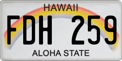 HI license plate FDH259