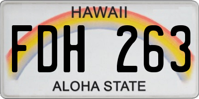 HI license plate FDH263