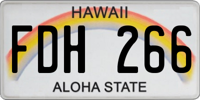 HI license plate FDH266