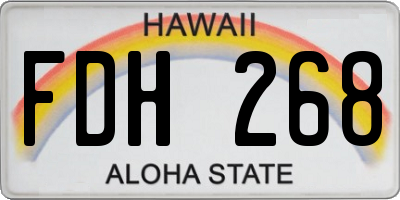 HI license plate FDH268