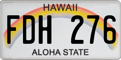 HI license plate FDH276