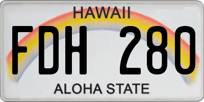 HI license plate FDH280