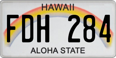 HI license plate FDH284