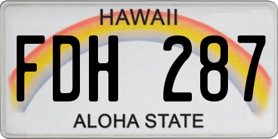 HI license plate FDH287