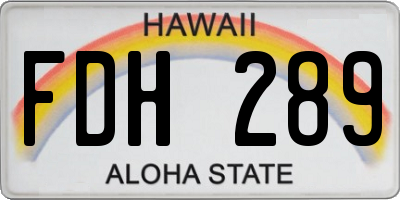 HI license plate FDH289