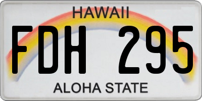 HI license plate FDH295