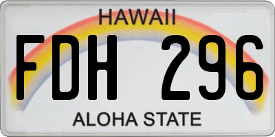 HI license plate FDH296