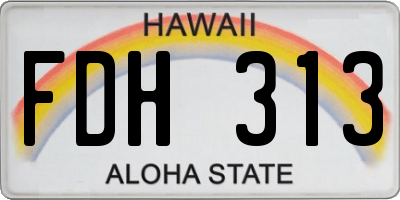 HI license plate FDH313