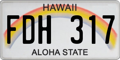 HI license plate FDH317