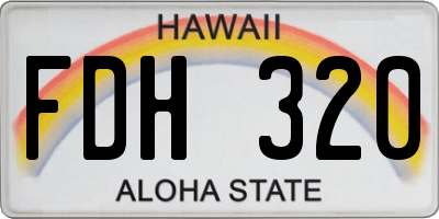 HI license plate FDH320