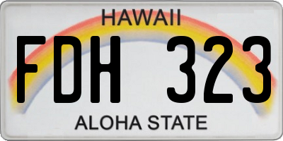 HI license plate FDH323
