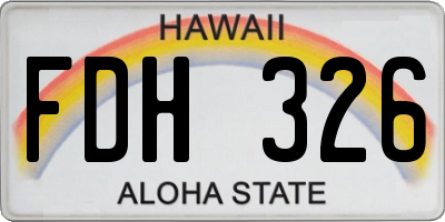HI license plate FDH326