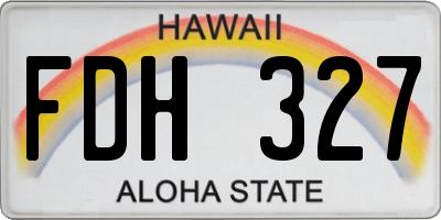 HI license plate FDH327