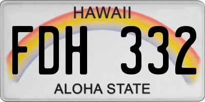 HI license plate FDH332