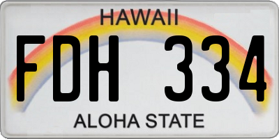 HI license plate FDH334