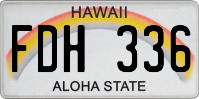 HI license plate FDH336