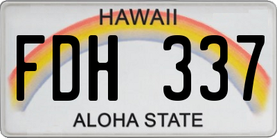 HI license plate FDH337