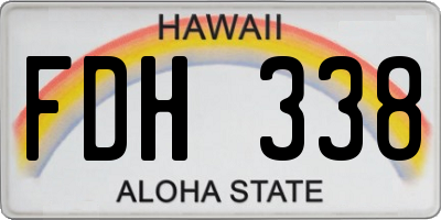 HI license plate FDH338